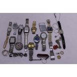 A job lot of assorted costume jewellery, watches etc