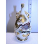 A Royal Worcester hand painted blush ivory bud vase h13.5cm