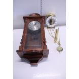 A cased 31 day Vienna style wall clock and another movement /weights etc a/f, shipping unavailable