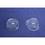 Two table top domed magnifying lenses