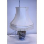 A quality art pottery lamp base and shade