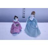 Two Coalport lady figurines (one with small repair)