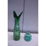 Two pieces of art glass (tallest 47cm)