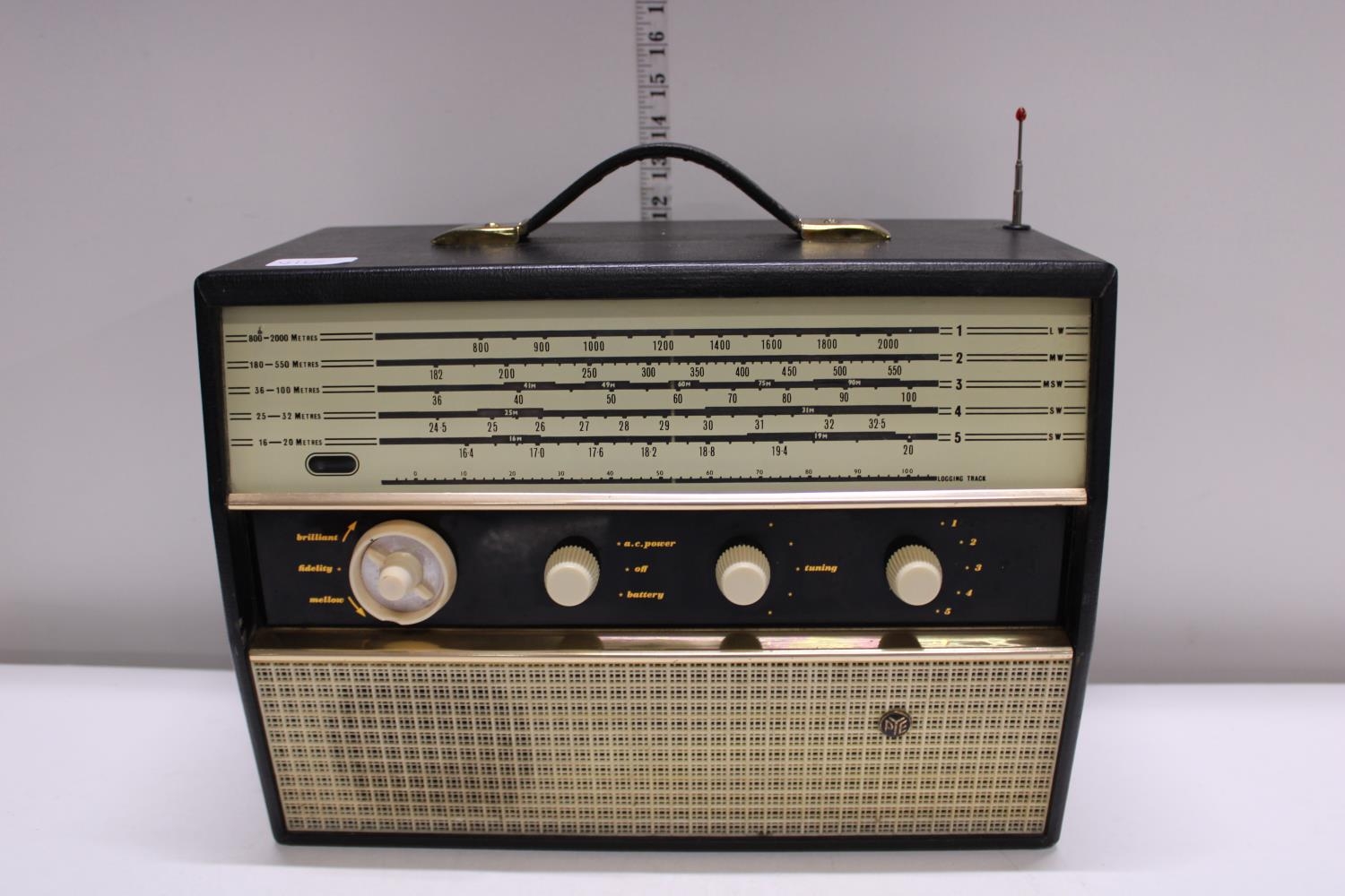 A vintage Pye short wave receiver in working order, shipping unavailable