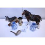 A job lot of assorted ceramic items including Wedgewood and Nao