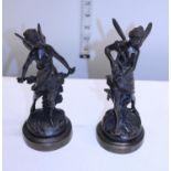 A pair of 19th century Auguste Moreau bronze fairy sculptures