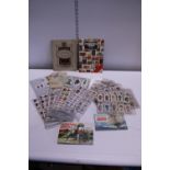 A selection of vintage cigarette card albums and other cards etc