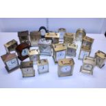 A job lot of assorted brass carriage clocks, shipping unavailable