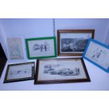 A selection of original sketches for Edward McLachlan (b.1940), Humerous Cartoon, of a dinosaur, dog