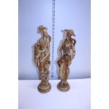 A pair of Oriental resin figures a/f, h48cm