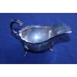 A hallmarked for Birmingham silver sauce boat 157g