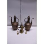 A selection of Middle Eastern jugs/coffee pots a/f