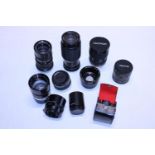 A job lot of assorted SLR camera lens including Tamron
