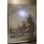 A framed oil on board signed L W 1877, shipping unavailable