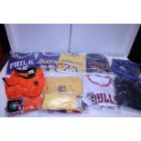 A selection of new with tags children's football and basketball kits