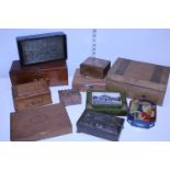 A selection of assorted wooden boxes and other