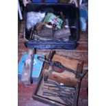 A job lot of vintage tools and other items, shipping unavailable