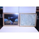 Two nicely framed prints (one depicting the county of Yorkshire), shipping unavailable