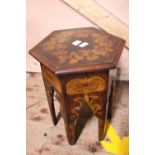 A small inlaid Anglo-Indian tea table, shipping unavailable