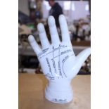 A ceramic hand anatomy figure