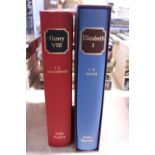 Two Folio Society books Henry VIII and Elizabeth I (one missing slipcase)
