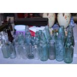 A job of antique glass bottles including local interest, shipping unavailable