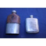 Two vintage hip flasks