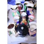 A job lot of assorted character and toby jugs. Shipping unavailable