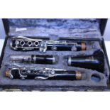A cased vintage Boosey Hawkes clarinet