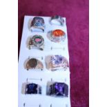 A selection of men's chunky costume rings