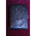 A hallmarked silver cigarette case ( 46 grams)