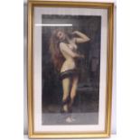 A large gilt framed exotic themed print 103cm by 67cm. Shipping unavailable