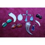 A selection of natural stone earrings and pendants