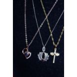 A selection of 925 silver gilt necklaces