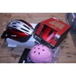 Three new boxed cycle safety helmets