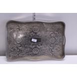 A good quality silver plated galleried tray