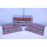 Three collectable Corgi McDonald's buses