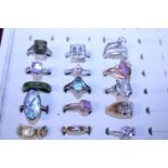 A selection of costume jewellery dress rings