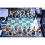 A novelty Simpson themed chess set