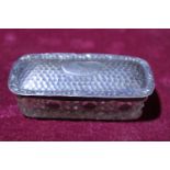 A hallmarked silver lidded glass pin tray & cover