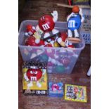 A large collection of M&M's collectors toys