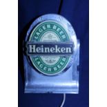 A vintage metal Heineken bar top light (un-tested)