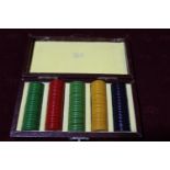 A boxed set of vintage Jaques gamming counters