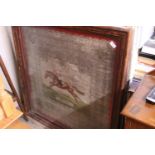 A large framed Silk scarf of all the Epsom Derby winners up until 1953. 98cm x 101cm. Shipping