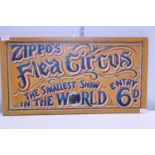 A vintage fair ground style sign 70cm x 38cm. Postage unavailable