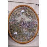 A Victorian embroidery in a walnut frame. 50cm x 43cm. Postage unavailable