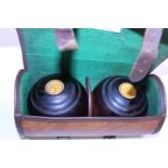 A set of vintage lawn bowls