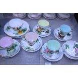 A Roslyn Fine Bone China tea service. Postage unavailable