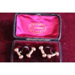 A cased pair of vintage 9ct gold cufflinks 3.16 grams