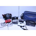 A selection of assorted handy cams & cameras
